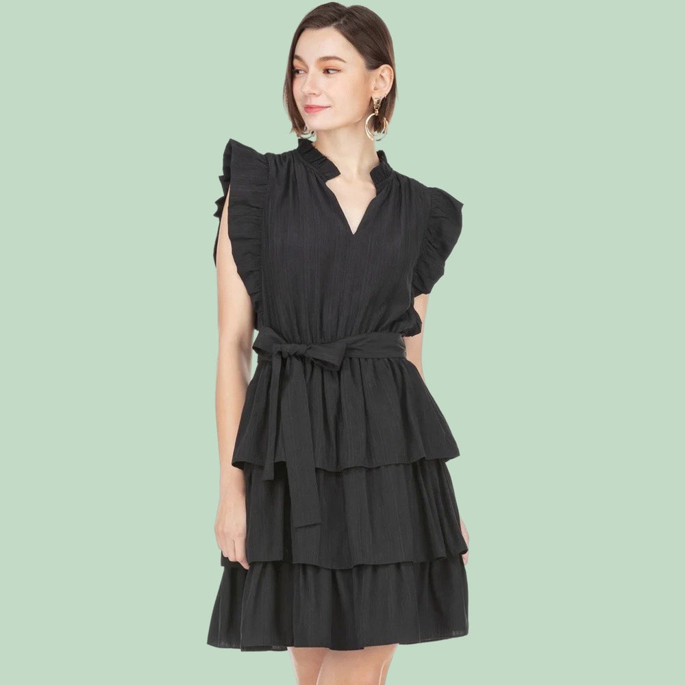 
            
                Load image into Gallery viewer, Black Ruffles Layers Dress
            
        
