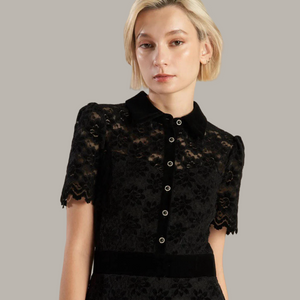 Bold Symphony Woven Lace Midi Dress