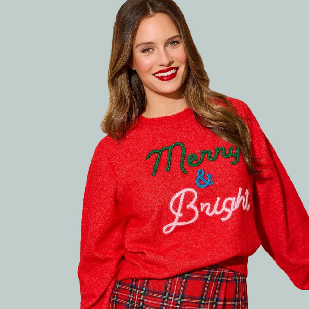 Red "Merry & Bright" Sweater