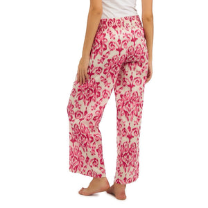 Island Time Cotton Lounge Pants in a Pink Ikat Print