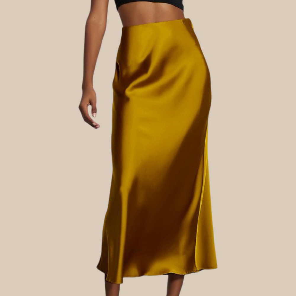 Veronica Satin Finish Slimming A-Line Skirt