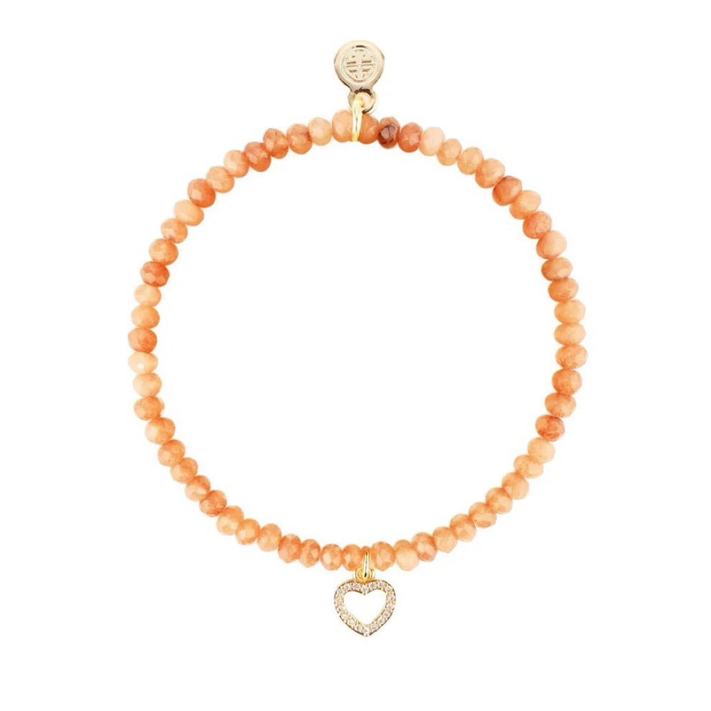 Luna Bracelet - Terracotta With Heart Charm