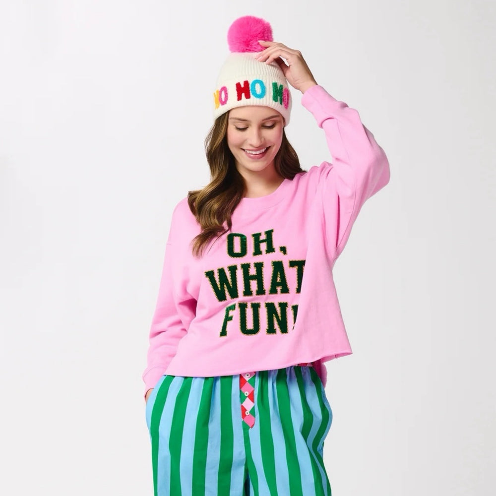 "Oh What Fun" Candy Pink Lounge Sweatshirt