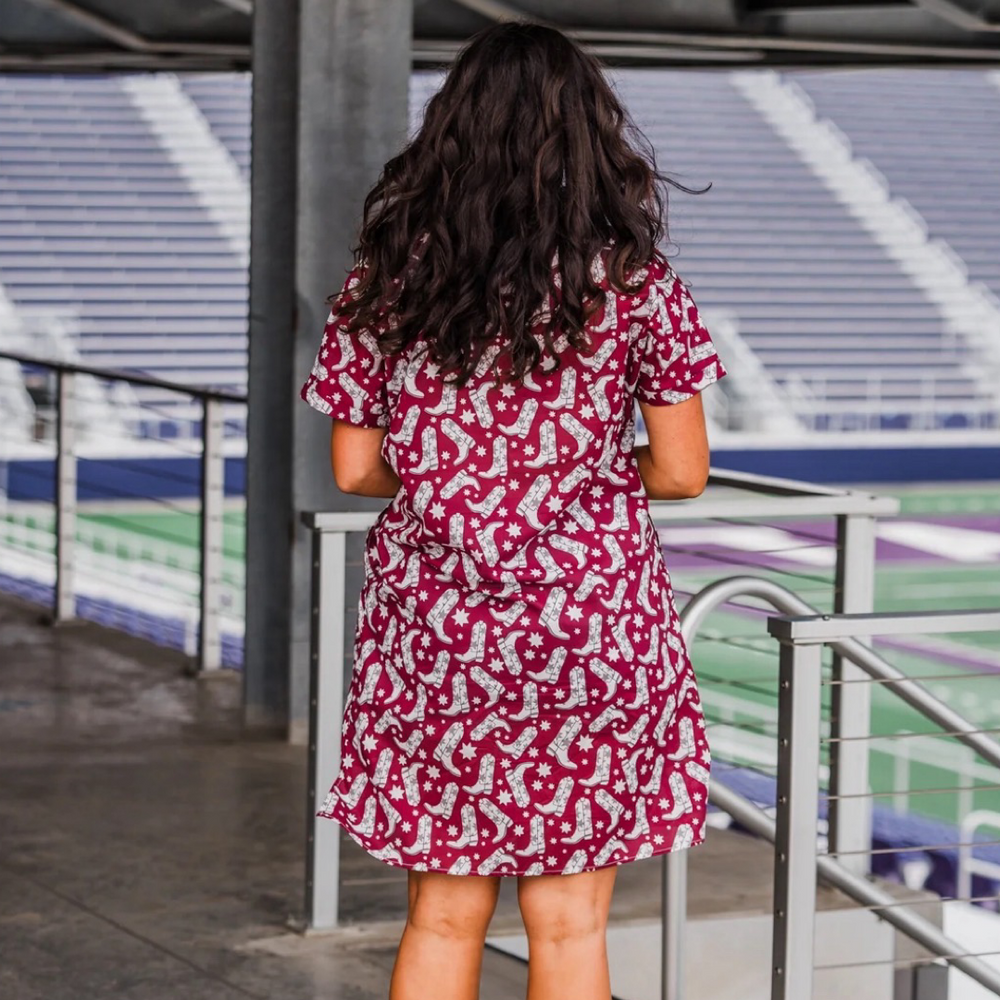 Tailgate Dress-Maroon