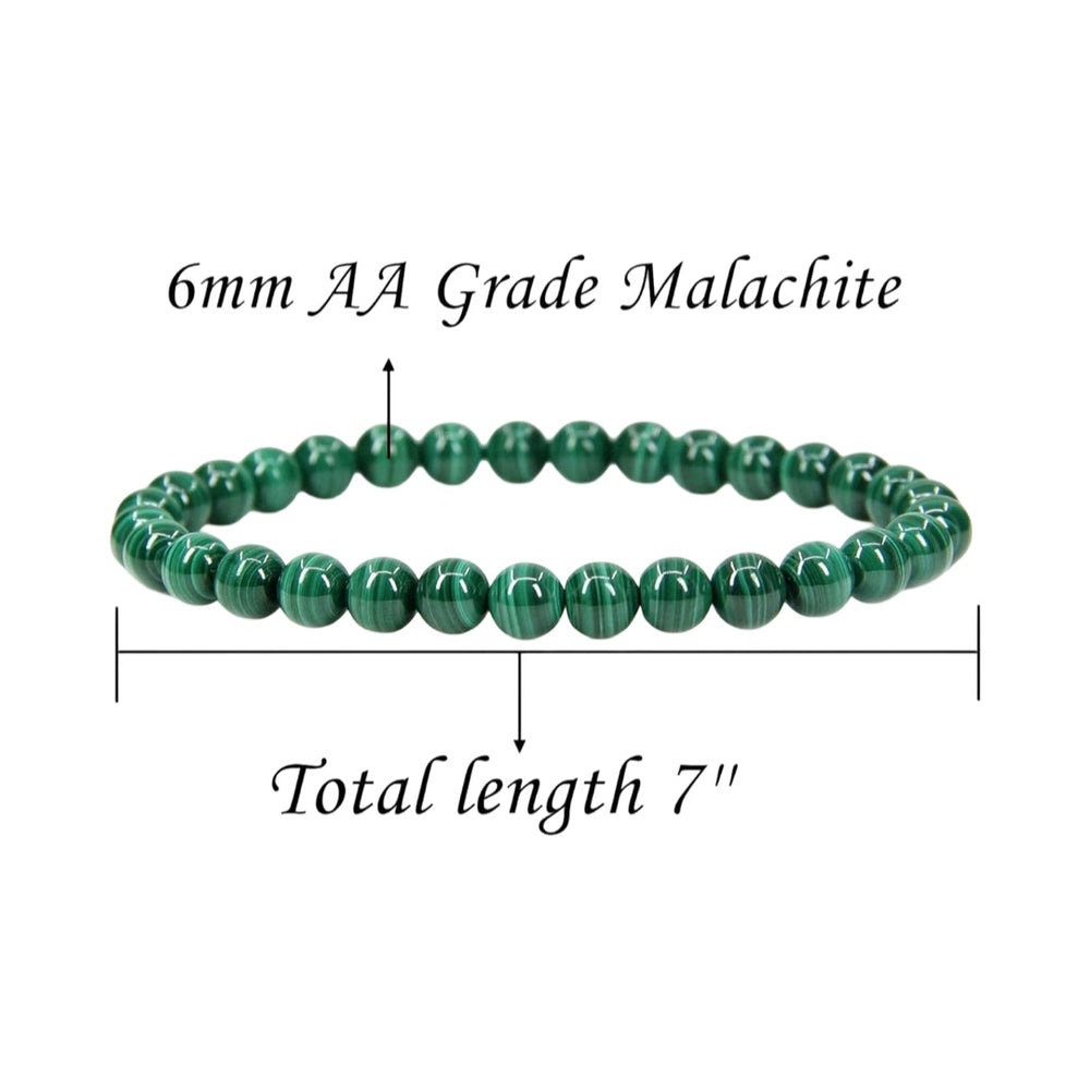 Malachite Semi Precious Gemstone Stretch Bracelet