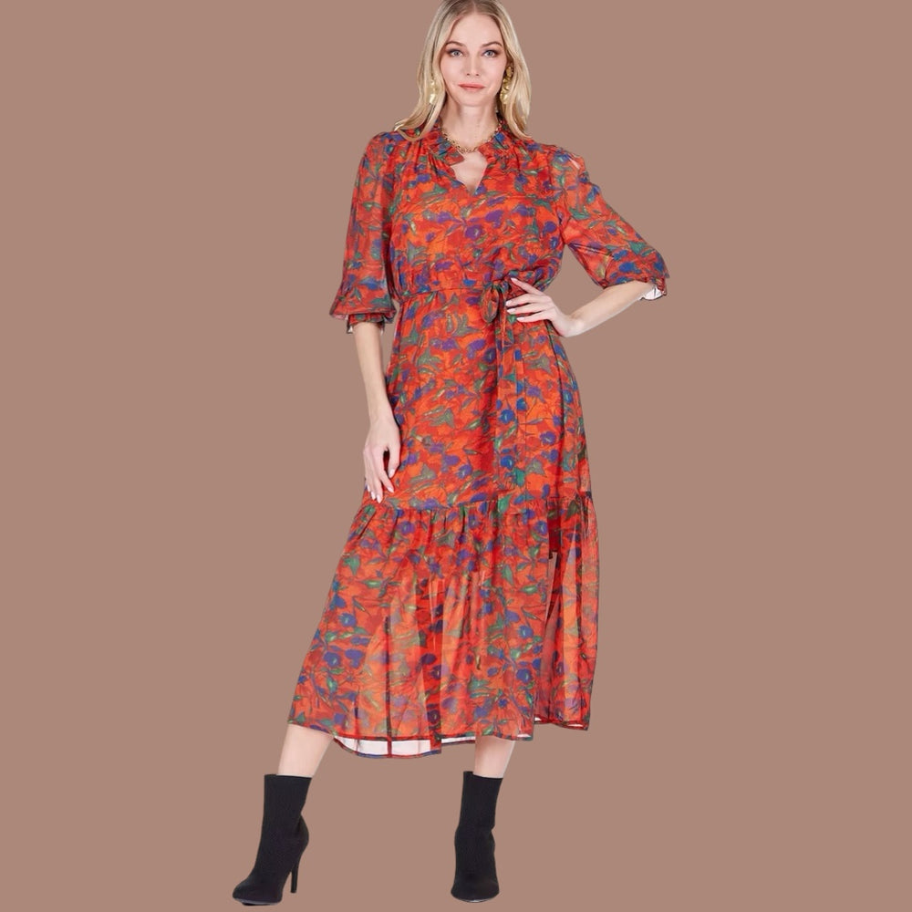 The Odessa Split-Neck Maxi Dress