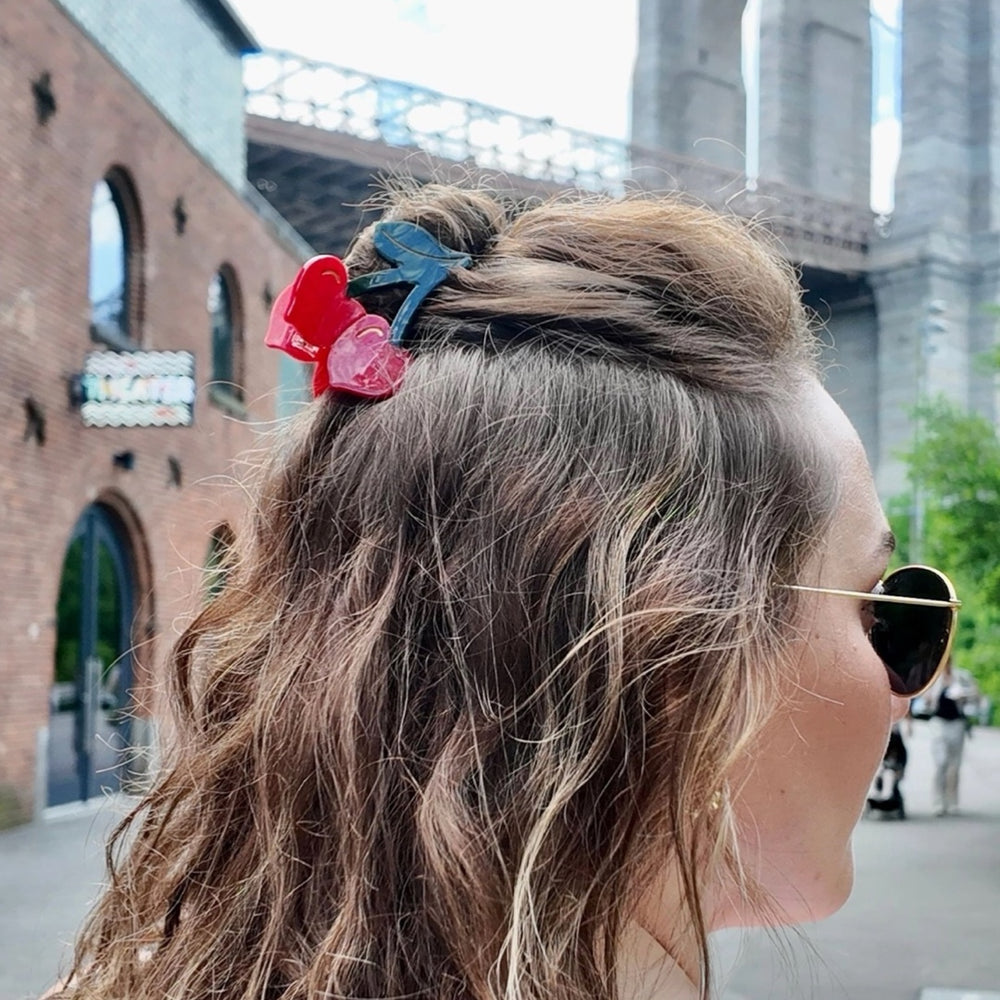 Cherry Hearts Hair Claw Clip