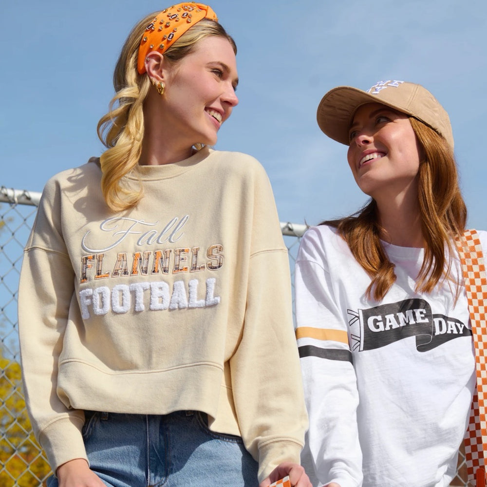"Fall, Flannels, Football" Relaxed Sweatshirt