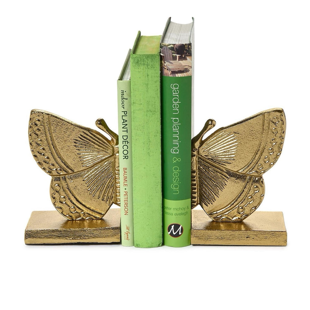 Fluttering Golden Butterfly Bookends