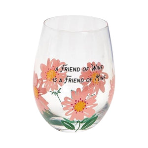 Friendship Stemless Wine Glass with Wish Bracelet