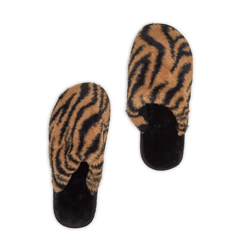 
            
                Load image into Gallery viewer, Zebra Printed Vegan Fur Slippers
            
        