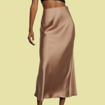 Vivian Satin Finish Slimming A-Line Skirt