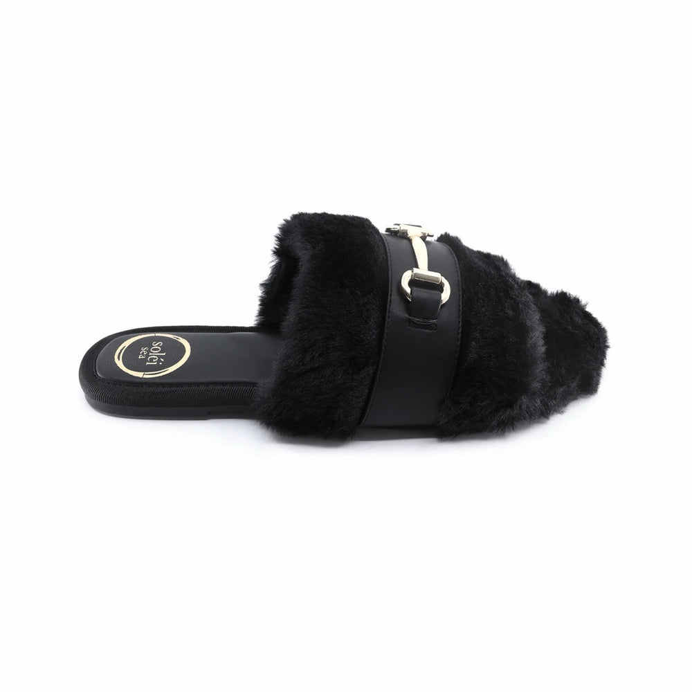 The Black Hanni Horsebit Buckle Slide
