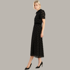 Bold Symphony Woven Lace Midi Dress