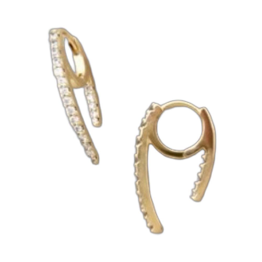 Pavé Modern Hoop Earrings