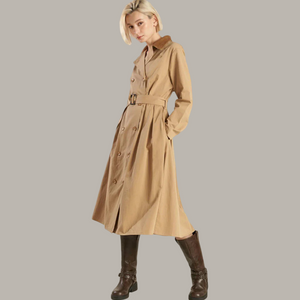 Falling Leaves Midi Trench Coat Dress