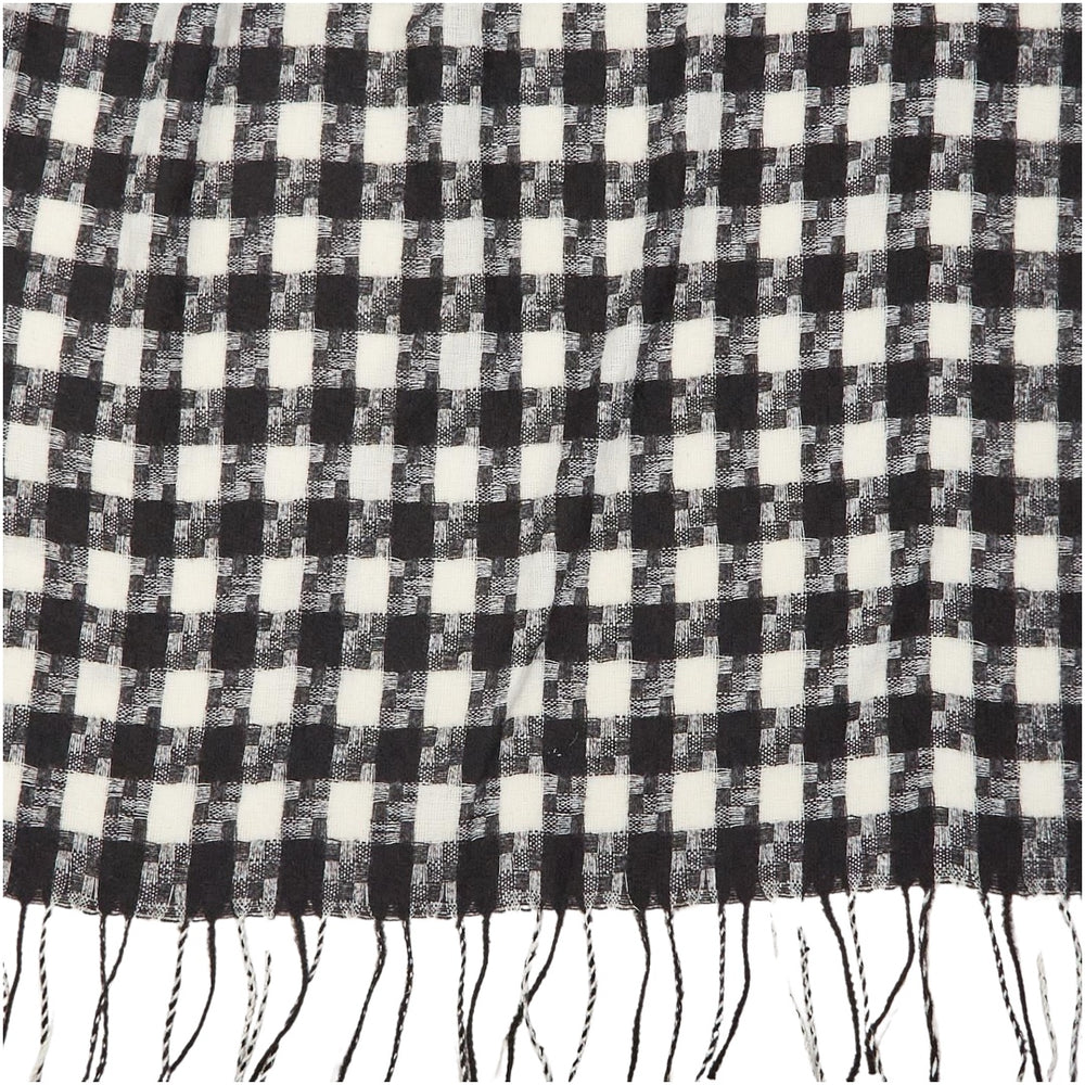 
            
                Load image into Gallery viewer, Black and White Checkered Scarf with Fringe
            
        