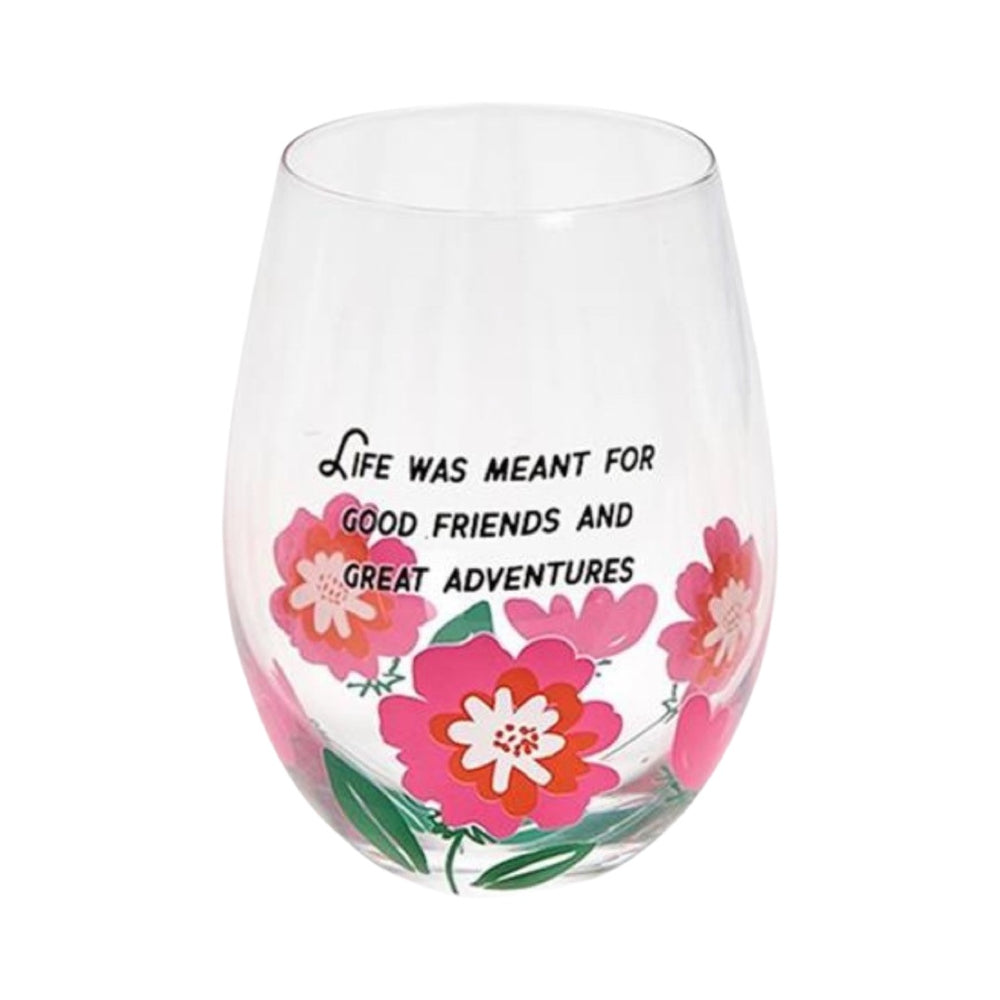 Friendship Stemless Wine Glass with Wish Bracelet
