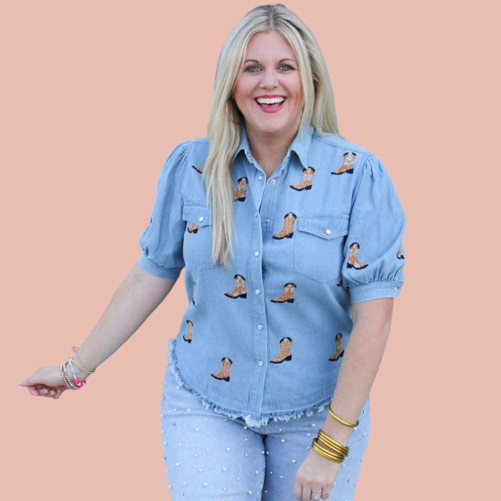 The Bailey Orange Boot Scootin' Bleachers Top