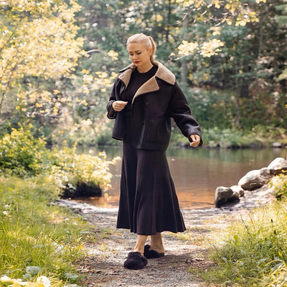 The Aspen Bark Fur Clogs