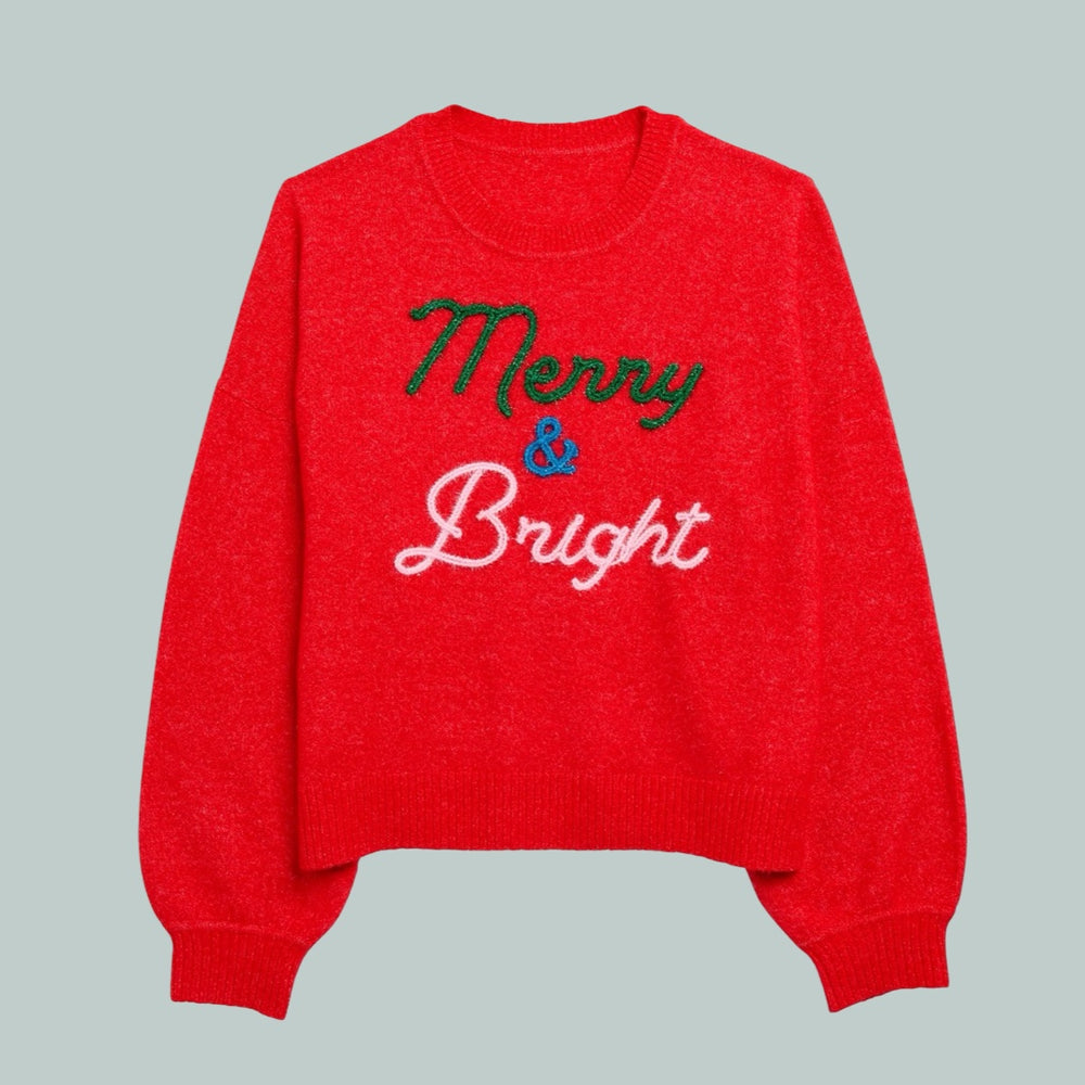 Red "Merry & Bright" Sweater