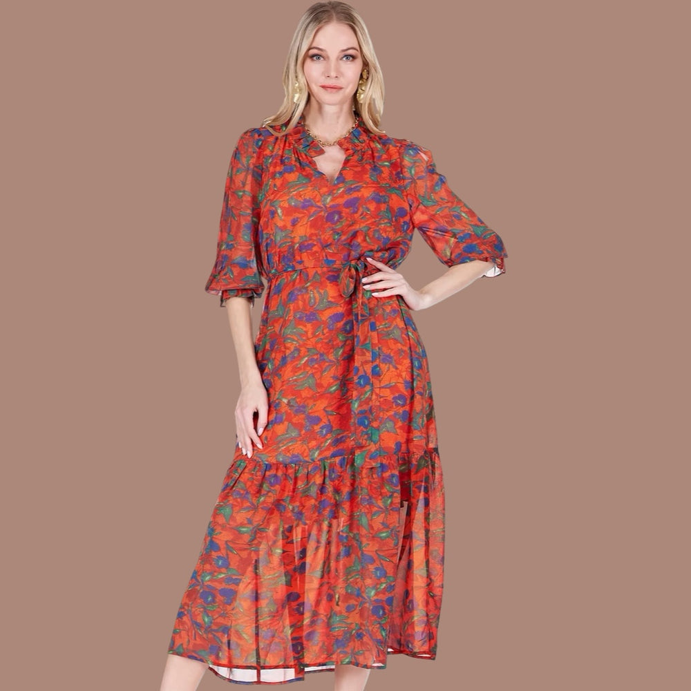 The Odessa Split-Neck Maxi Dress