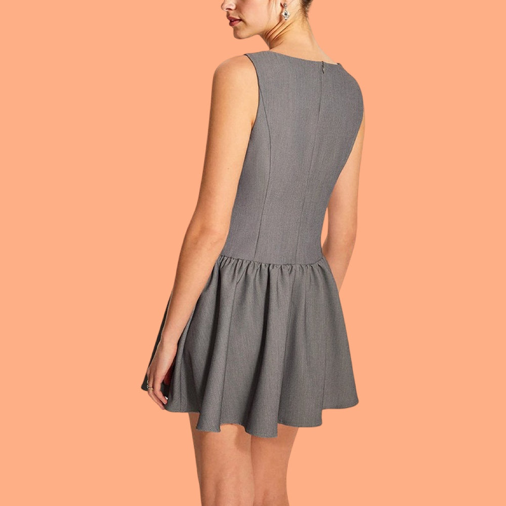 The Delilah Sleeveless Button Front Flared Dress