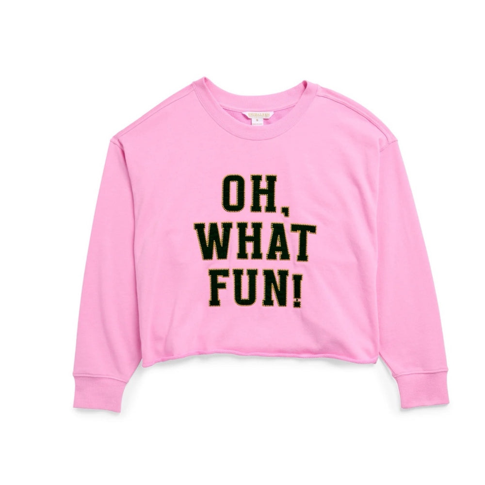 "Oh What Fun" Candy Pink Lounge Sweatshirt