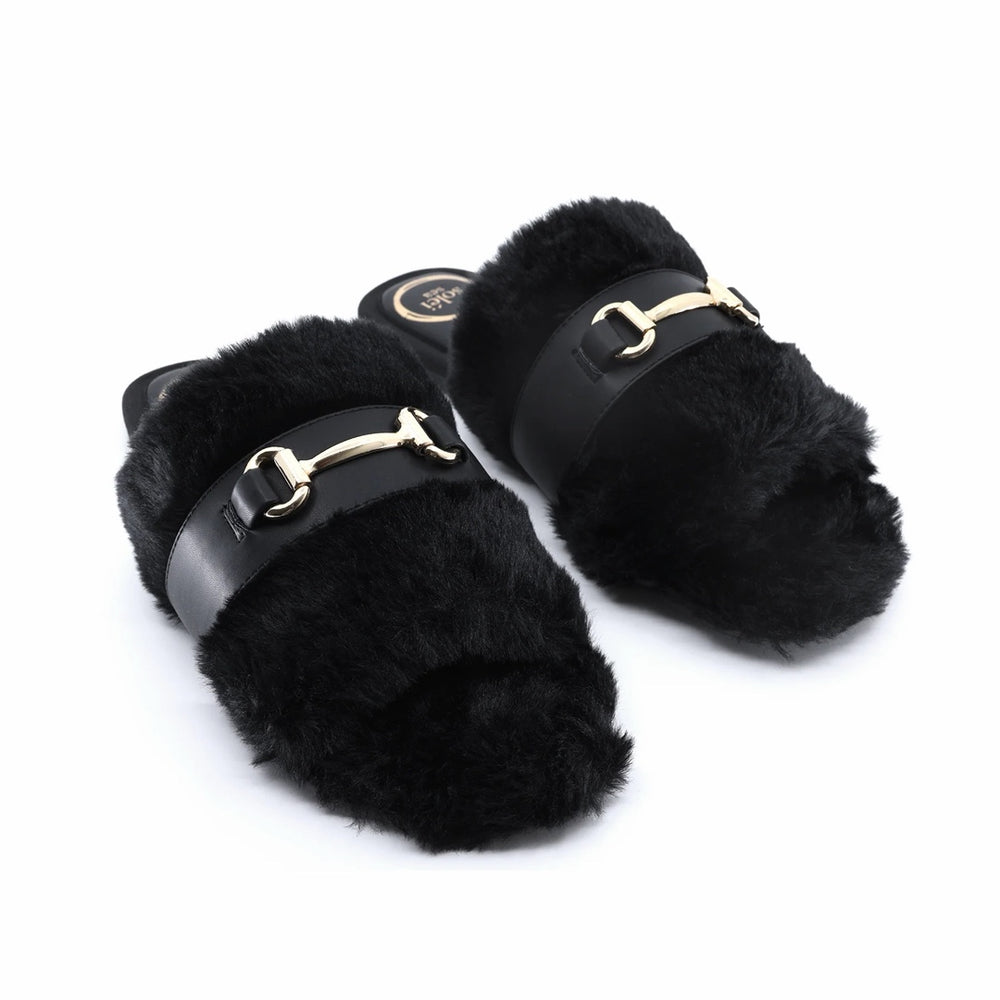 The Black Hanni Horsebit Buckle Slide