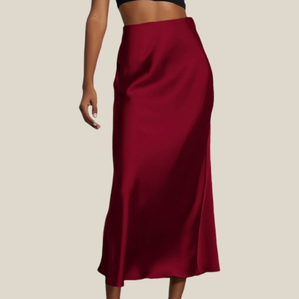 Vanessa Satin Finish Slimming A-Line Skirt