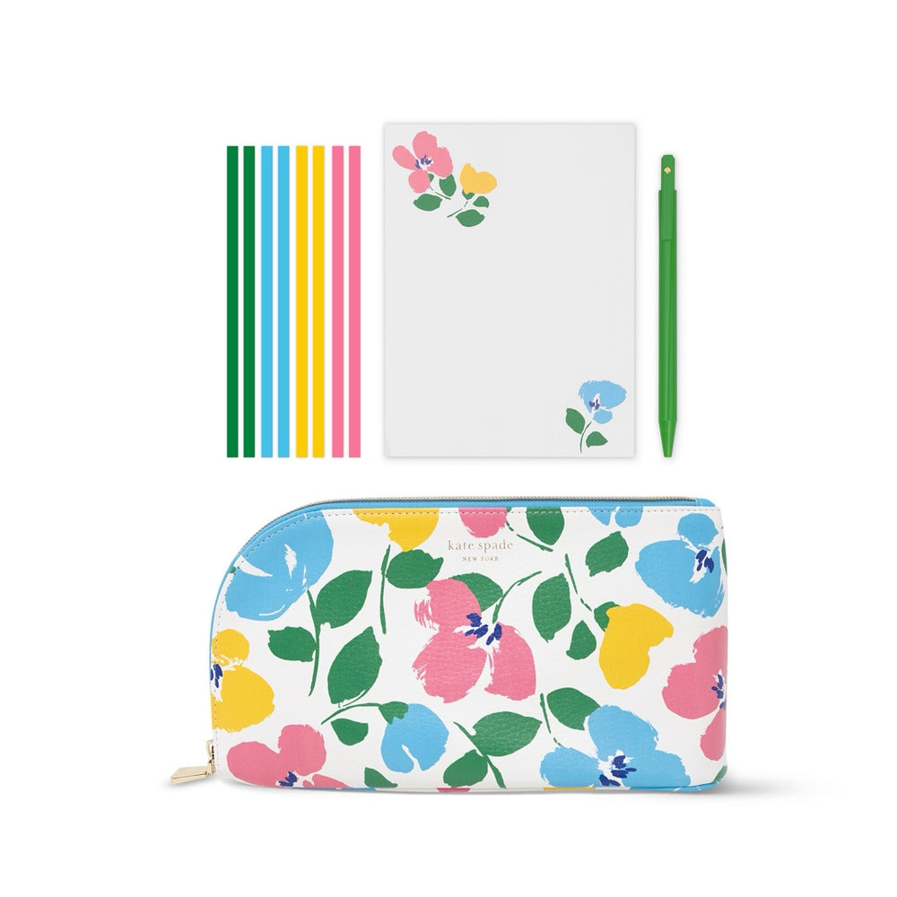 Painterly Bouquet Desk Essentials Pouch