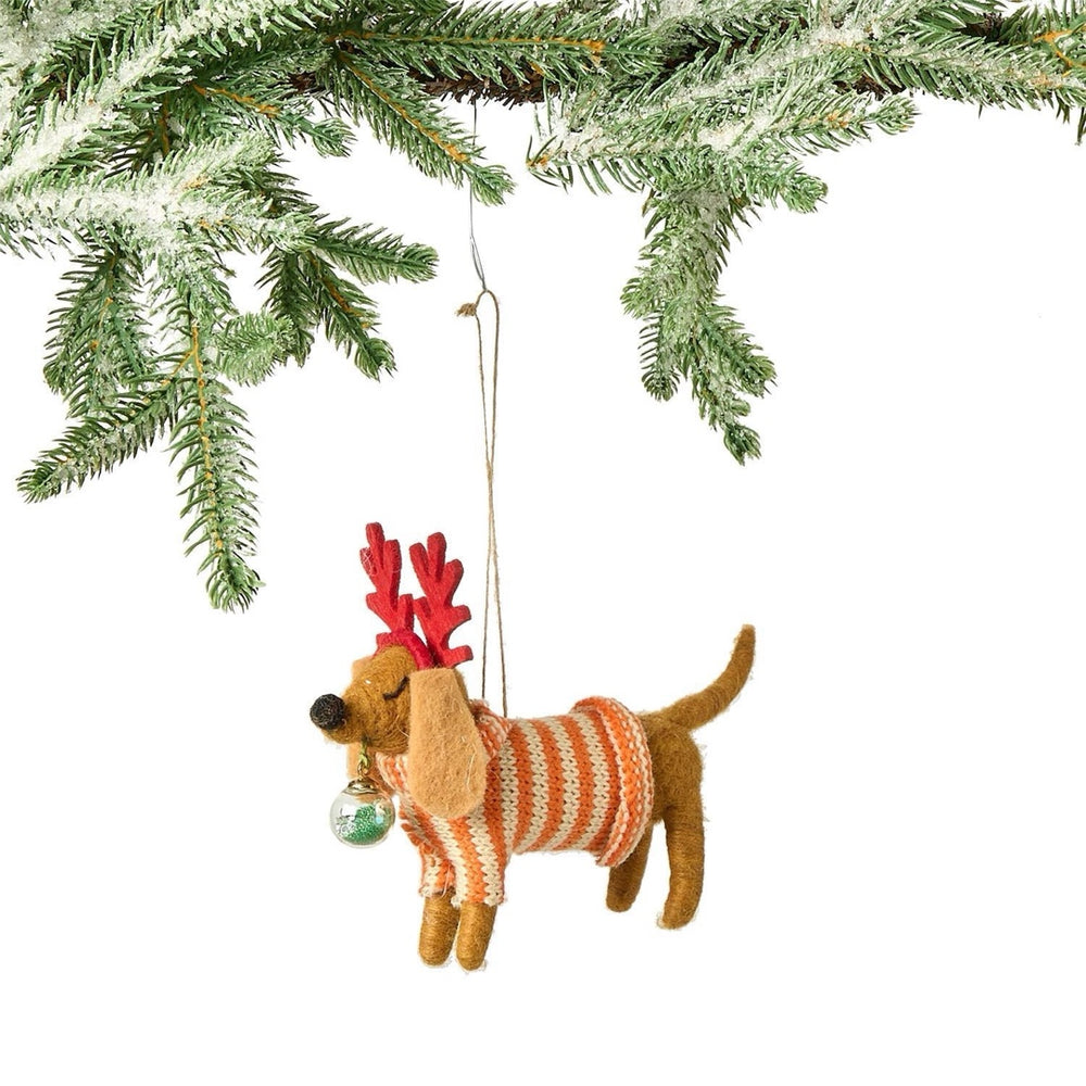 Deck the Paws Hand-Crafted Felt Dog Ornament