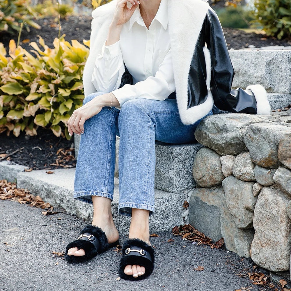 The Black Hanni Horsebit Buckle Slide