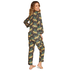 Leaping Leopard Cotton Printed Pajamas