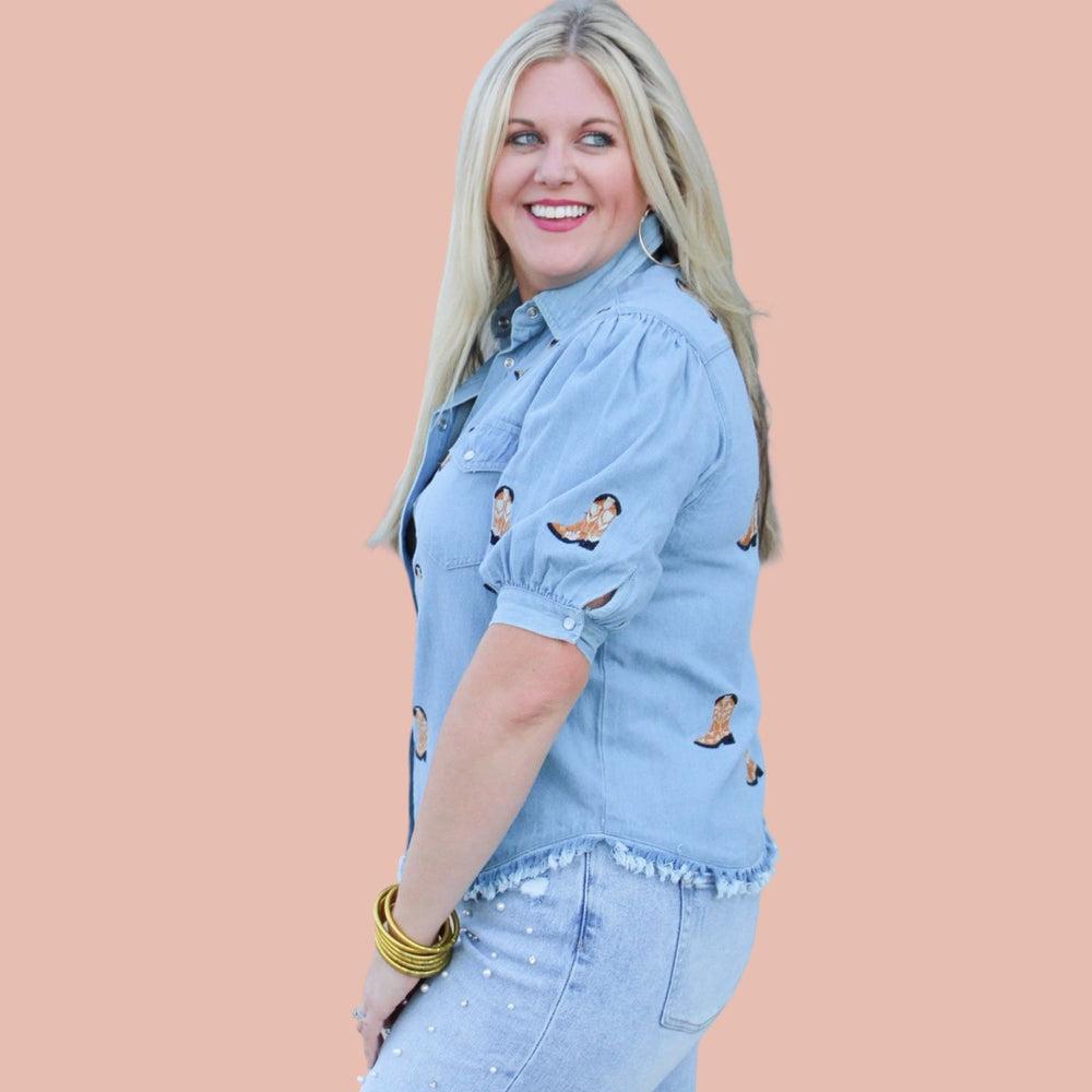 The Bailey Orange Boot Scootin' Bleachers Top