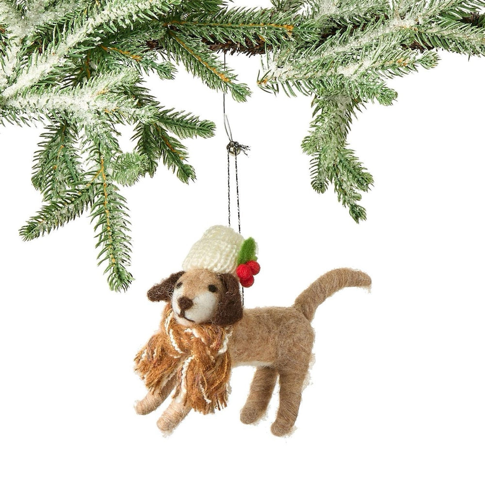 Deck the Paws Hand-Crafted Felt Dog Ornament