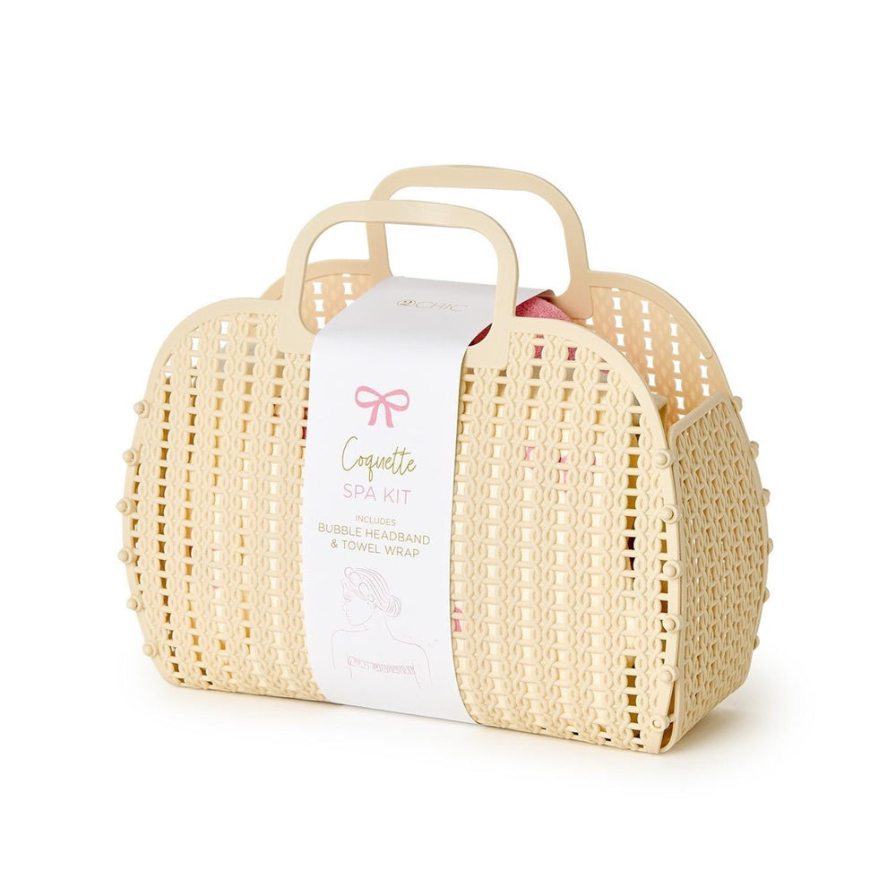 Coquette Spa Time Headband and Snap Closure Wrap Towel Set