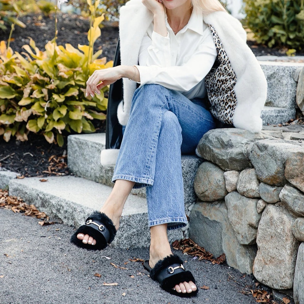 The Black Hanni Horsebit Buckle Slide