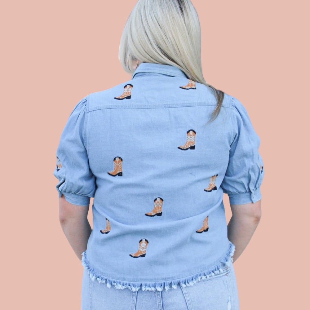 The Bailey Orange Boot Scootin' Bleachers Top