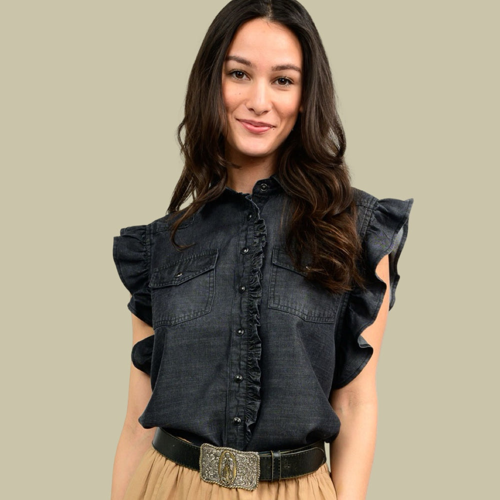 The Nomad Noir Ruffle Top