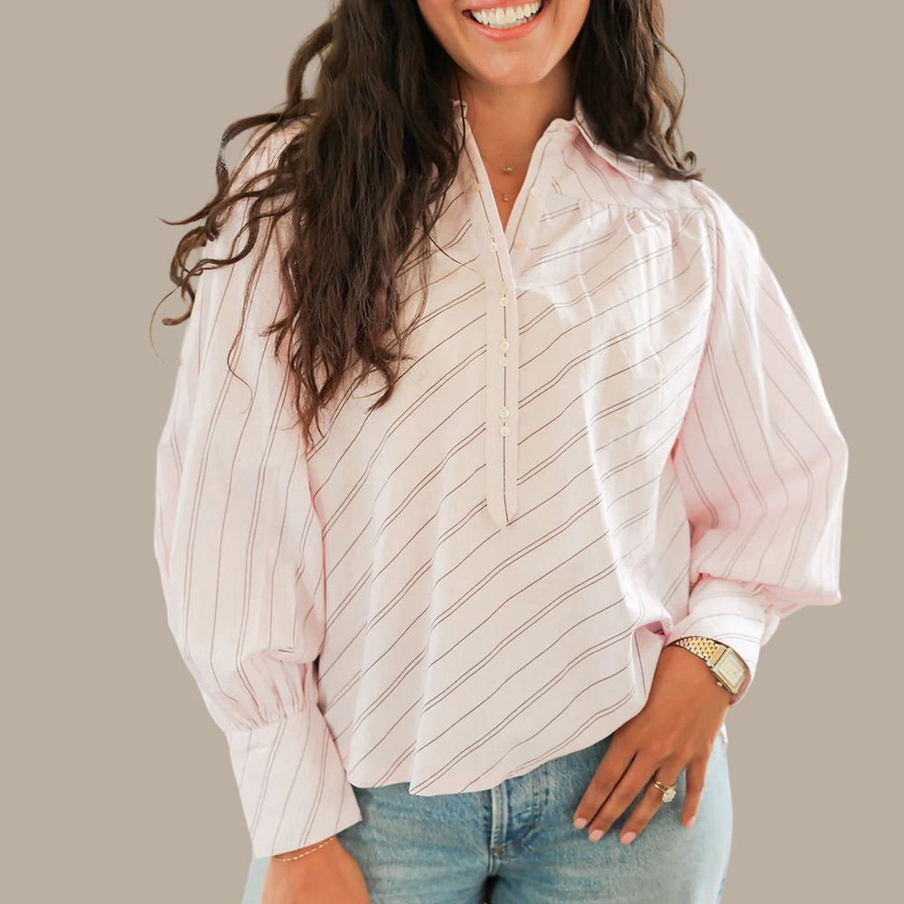 The Dolly Whisper Pink Stripe Top