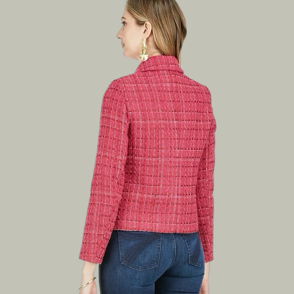 Fuchsia Collar Tweed Jacket