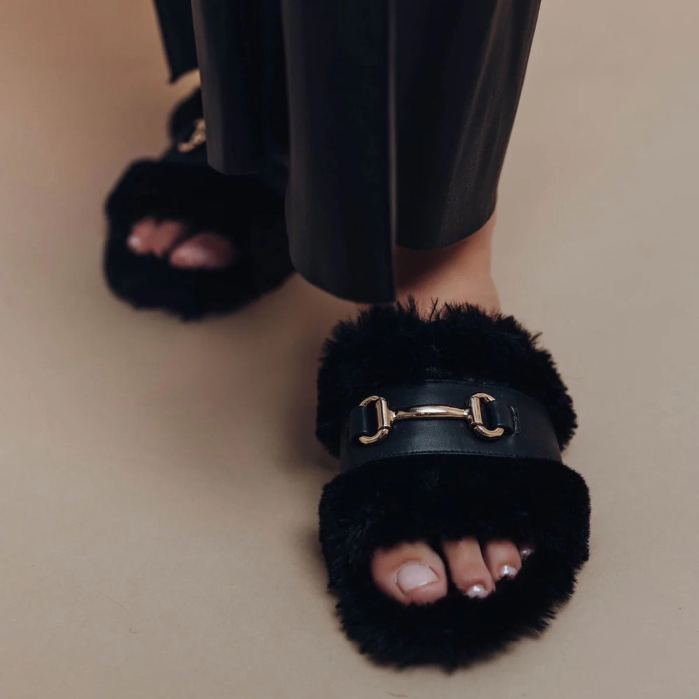 The Black Hanni Horsebit Buckle Slide