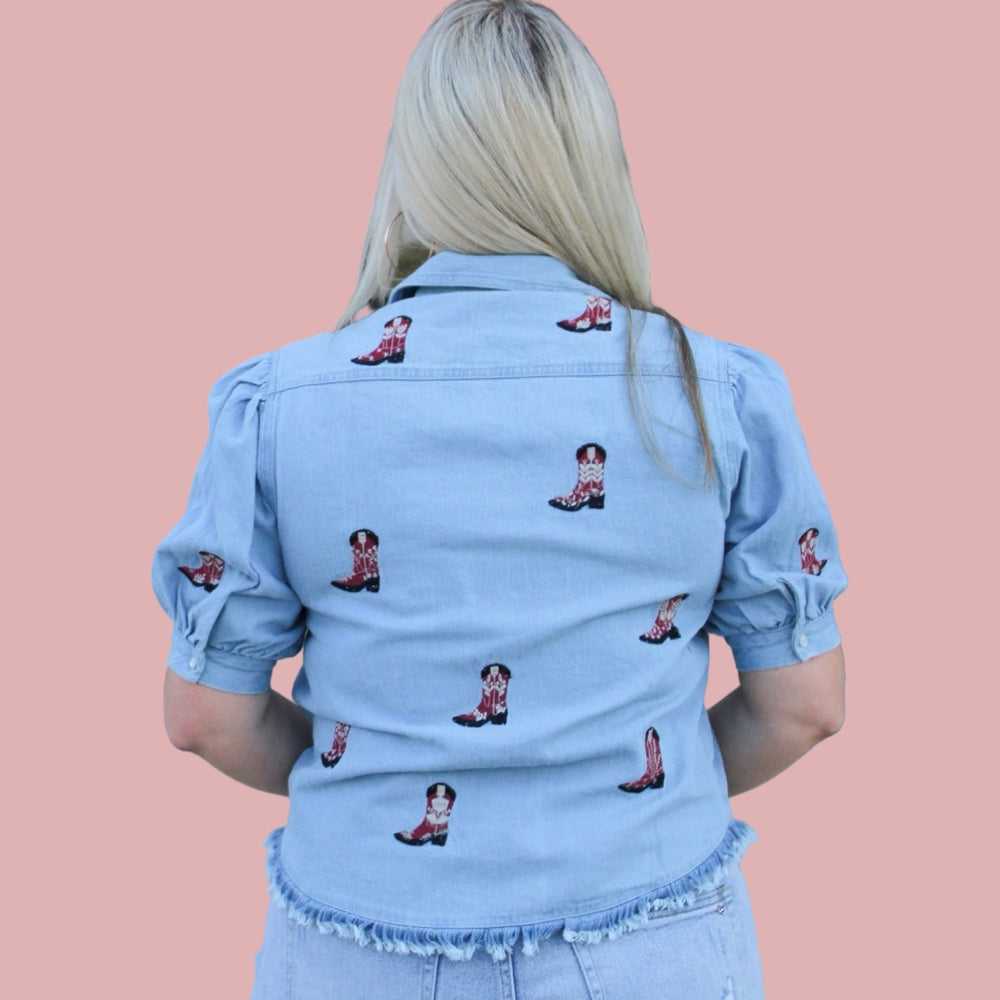 The Bailey Maroon Boot Scootin' Bleachers Top