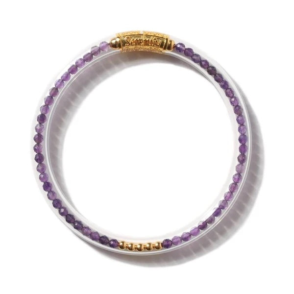 
            
                Load image into Gallery viewer, AMETHYST LUXE ALL WEATHER BANGLE®(AWB®) - SERENITY PRAYER
            
        