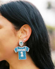
            
                Load image into Gallery viewer, Baby Blue Win Jersey Earrings
            
        