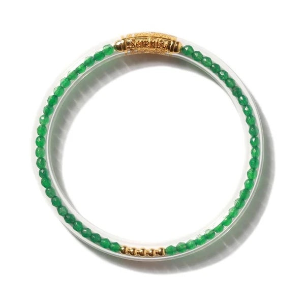 
            
                Load image into Gallery viewer, GREEN ONYX LUXE ALL WEATHER BANGLE®(AWB®) - SERENITY PRAYER
            
        