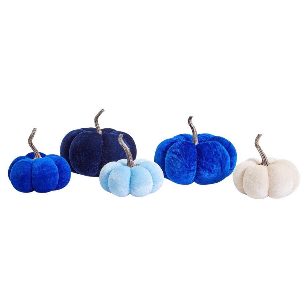 Blue Hues Velvet Pumpkins