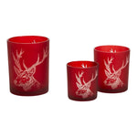 Frosted Red Deer Candleholders