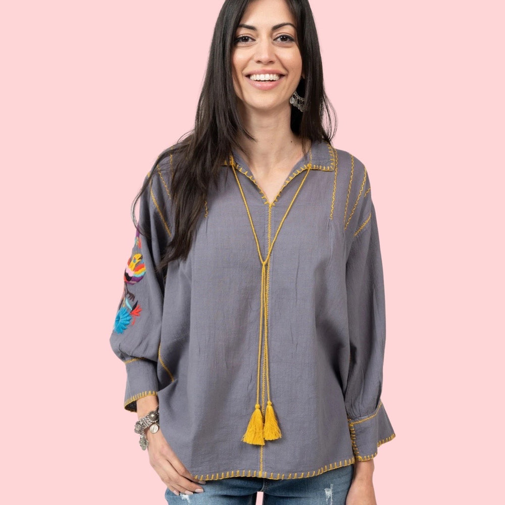 
            
                Load image into Gallery viewer, The Pilar Grey Top
            
        